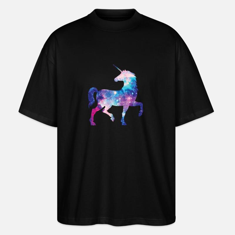 Galaxy Einhorn - Stanley/Stella Oversized Unisex Bio T-Shirt Blaster 2.0 - Schwarz