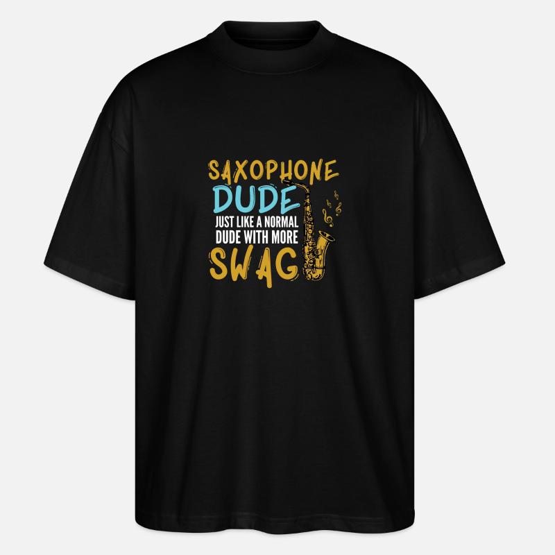 Saxophon Kumpel - Stanley/Stella Oversized Unisex Bio T-Shirt Blaster 2.0 - Schwarz