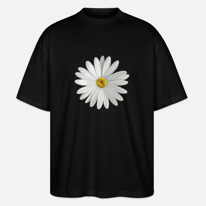 Gänseblümchen - Stanley/Stella Oversized Unisex Bio T-Shirt Blaster 2.0 - Schwarz