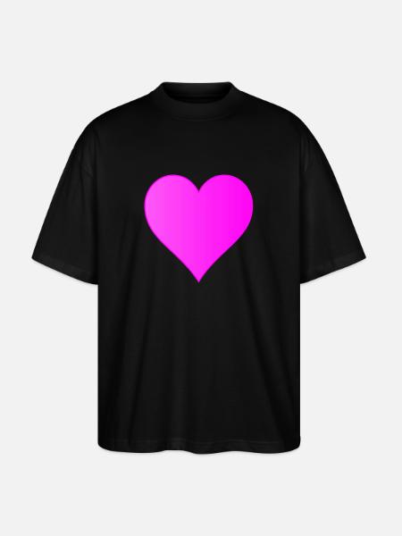 Pink Heart - pinkes Herz - Stanley/Stella Oversized Unisex Organic T-shirt Blaster 2.0 - black