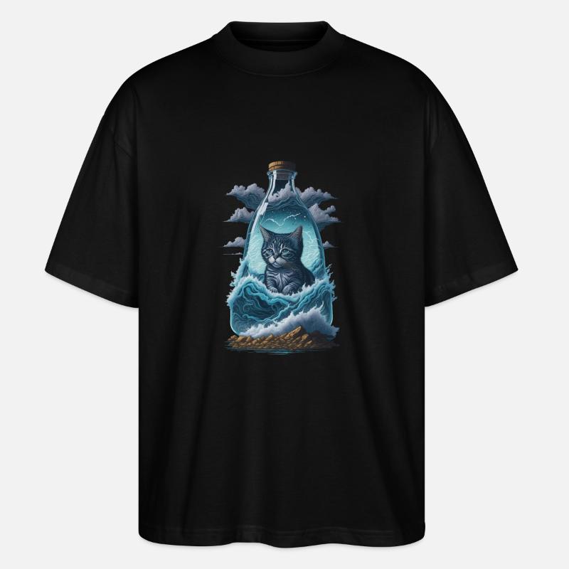 Cat - Stanley/Stella Oversized Unisex Organic T-shirt Blaster 2.0 - black