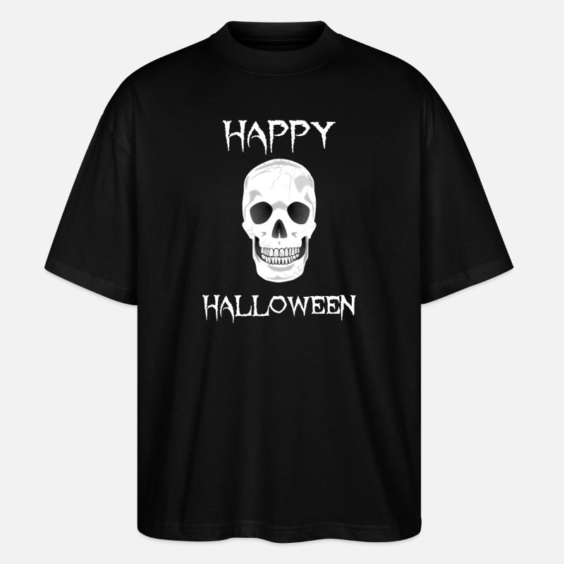 Halloween - Joyeux Halloween - crâne - T-shirt bio Blaster 2.0 coupe oversize Stanley/Stella Unisexe - noir