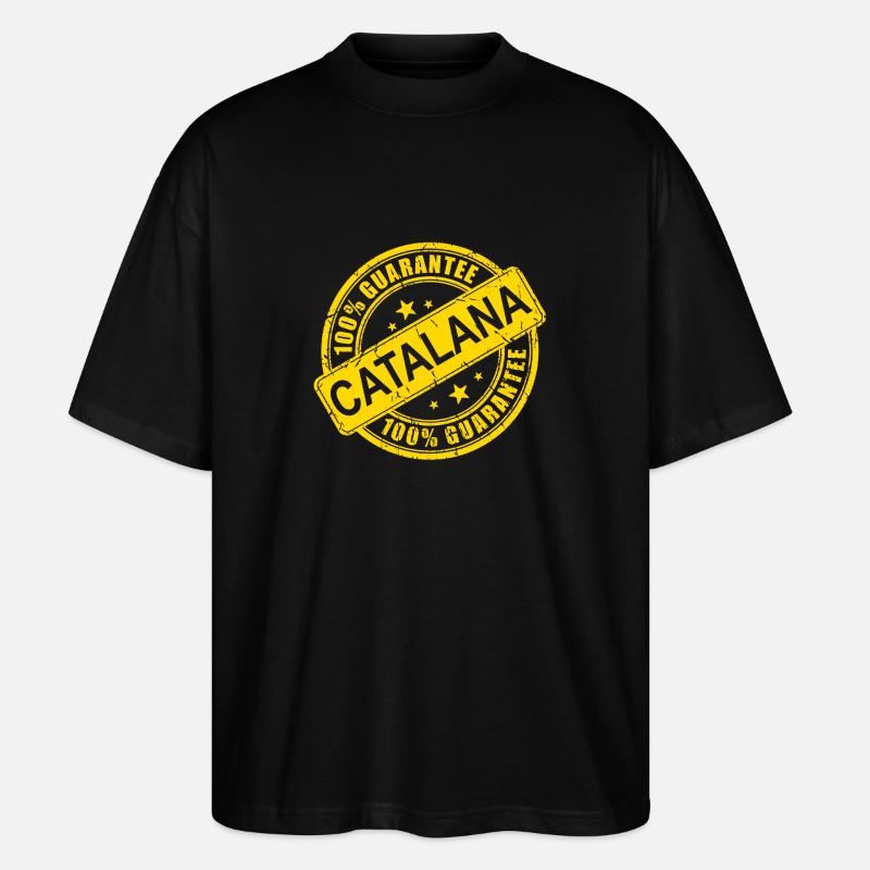 100% Garantie "Katalanisch" - Stanley/Stella Oversized Unisex Bio T-Shirt Blaster 2.0 - Schwarz