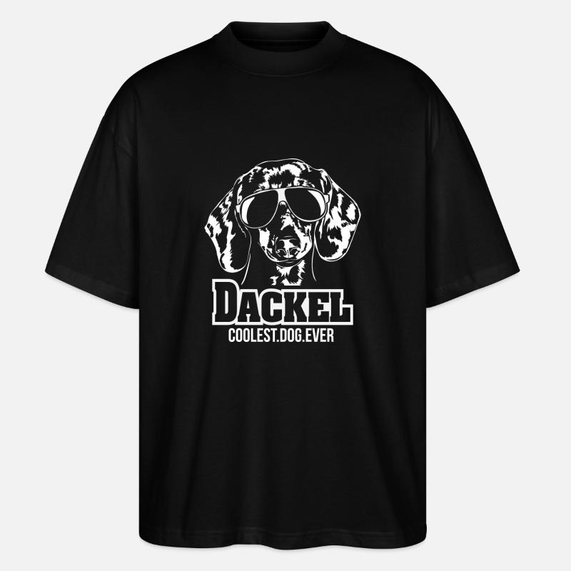 DACKEL plus cool chien - T-shirt bio Blaster 2.0 coupe oversize Stanley/Stella Unisexe - noir