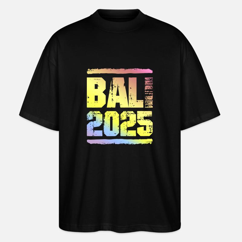 Bali 2025 Bunt - Stanley/Stella Oversized Unisex Bio T-Shirt Blaster 2.0 - Schwarz