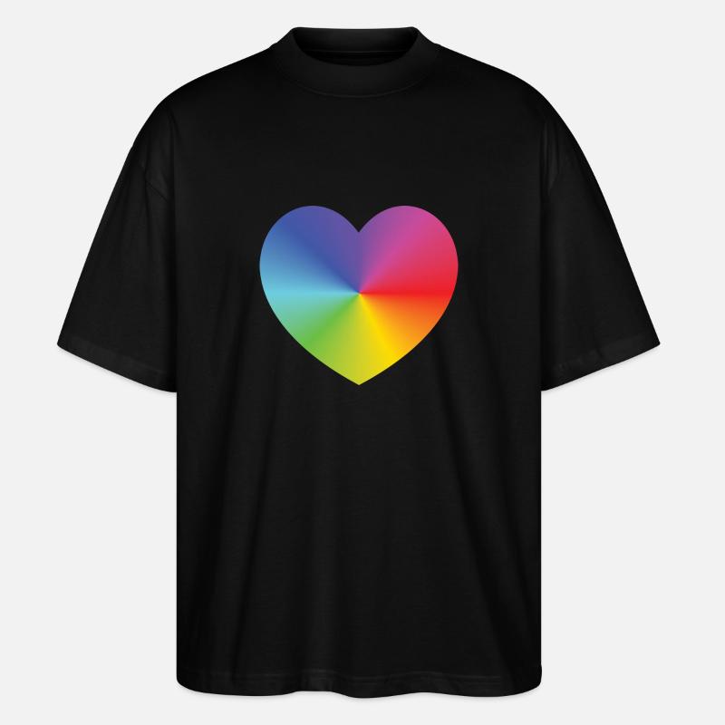Rainbow Heart - Stanley/Stella Oversized Unisex Bio T-Shirt Blaster 2.0 - Schwarz