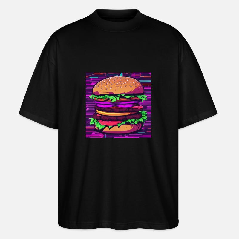 Neon Burger - Stanley/Stella Oversized Unisex Bio T-Shirt Blaster 2.0 - Schwarz
