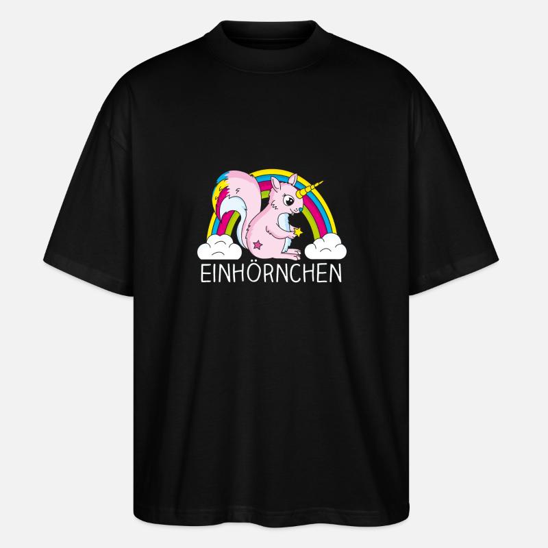 Einhoernchen - Stanley/Stella Oversized Unisex Bio T-Shirt Blaster 2.0 - Schwarz
