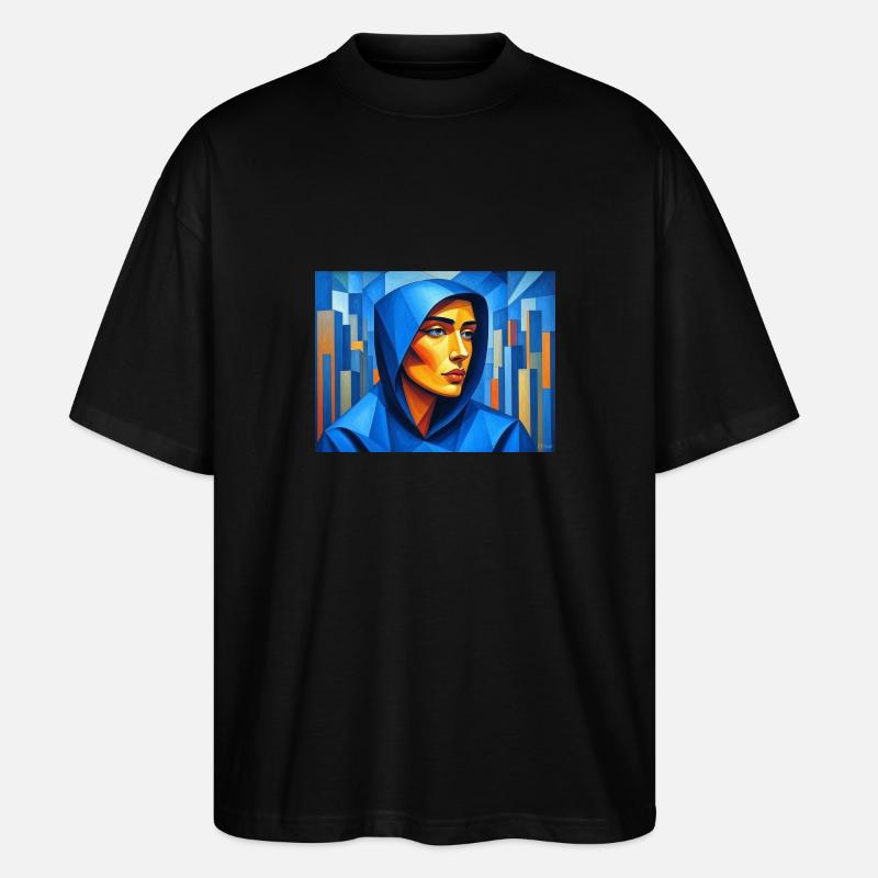 Gesicht Kubismus - Stanley/Stella Oversized Unisex Bio T-Shirt Blaster 2.0 - Schwarz