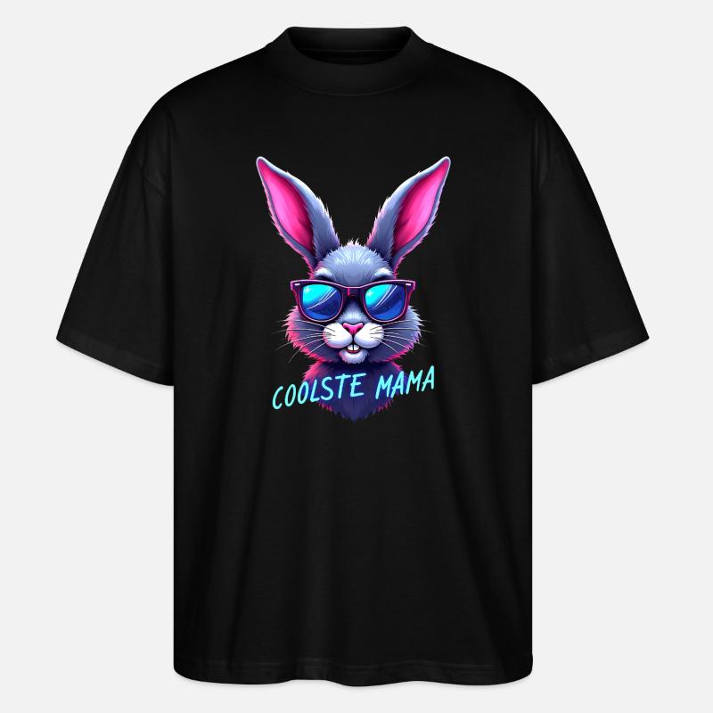 Coolste Mama Geschenk coole Mutter cool Hase - Stanley/Stella Oversized Unisex Bio T-Shirt Blaster 2.0 - Schwarz
