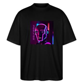Gefühle - Stanley/Stella Oversized Unisex Bio T-Shirt Blaster 2.0 - Schwarz - Vorne - Alina (178cm) & Michal (187cm)