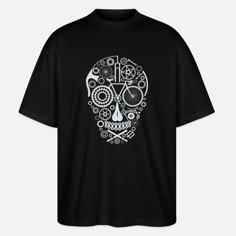 Bicycle Skull light grey - Stanley/Stella Oversized Unisex Bio T-Shirt Blaster 2.0 - Schwarz
