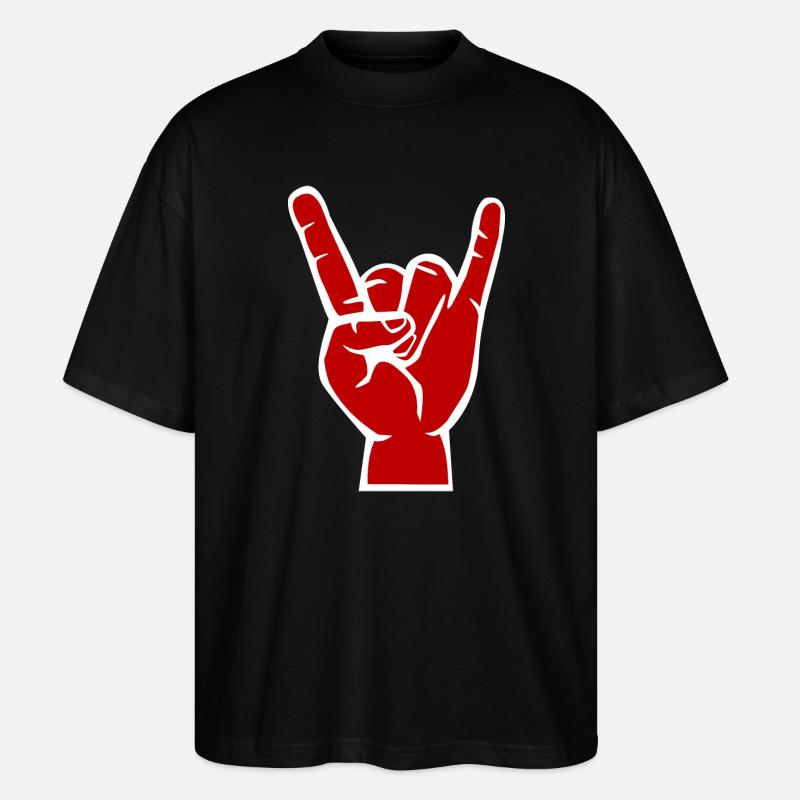 Teufels -Hand, Devil Rock cool metal Symbol - Stanley/Stella Oversized Unisex Bio T-Shirt Blaster 2.0 - Schwarz