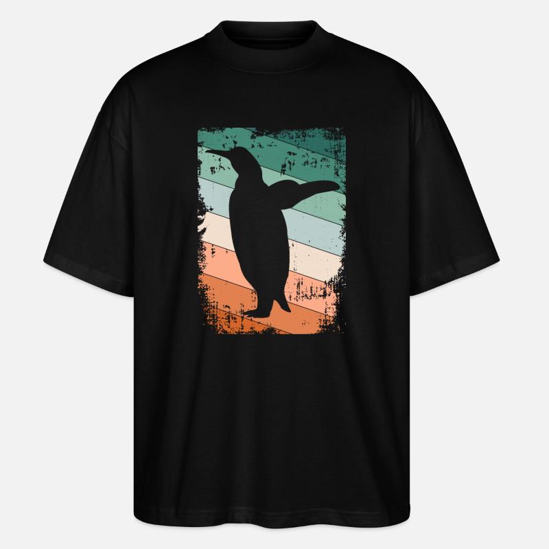 Pinguin Pinguine - Stanley/Stella Oversized Unisex Bio T-Shirt Blaster 2.0 - Schwarz