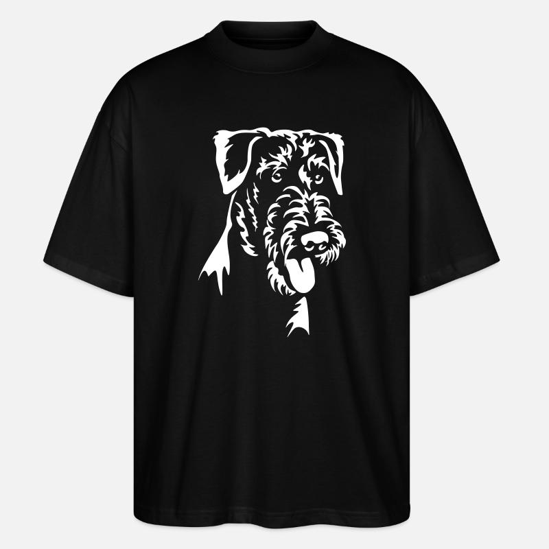 Airedale Terrier Kopf "Black Edition" - Stanley/Stella Oversized Unisex Bio T-Shirt Blaster 2.0 - Schwarz