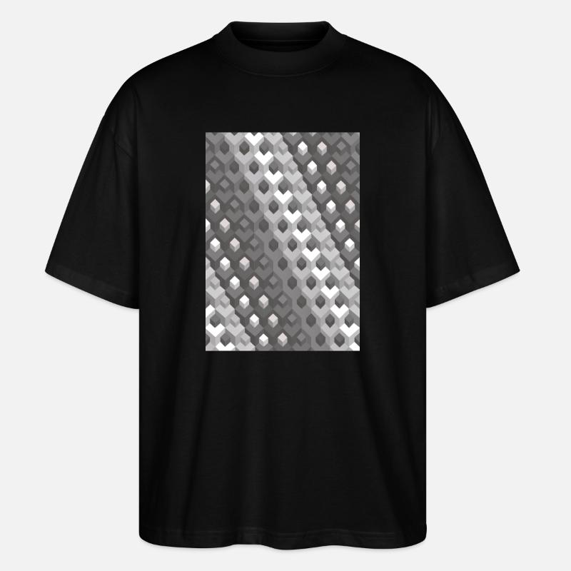 Graustufen Farbverlauf Rechtswendung - Stanley/Stella Oversized Unisex Bio T-Shirt Blaster 2.0 - Schwarz