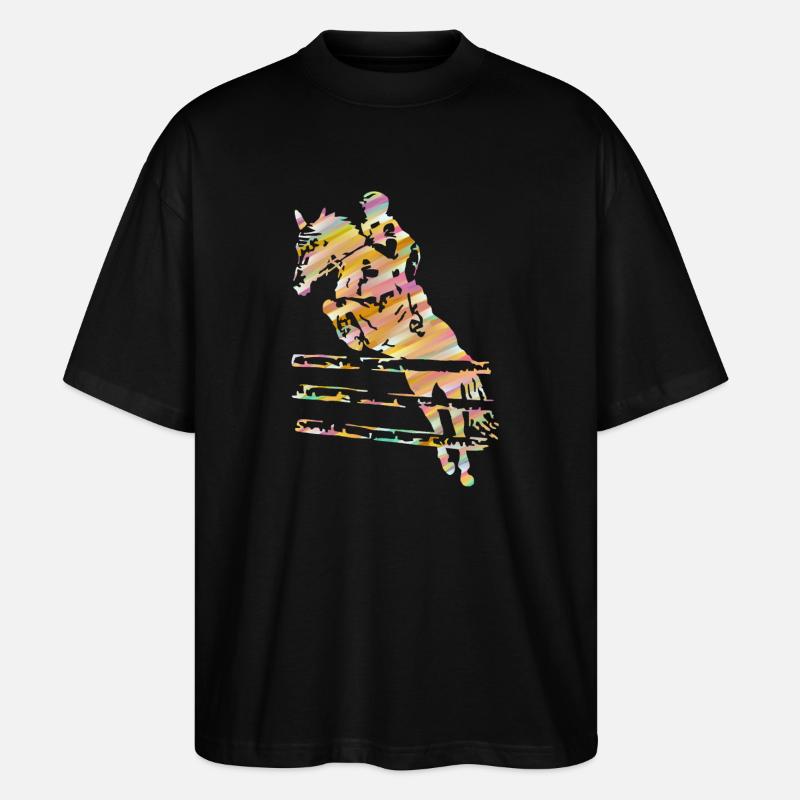 Reiter Springreiten - Stanley/Stella Oversized Unisex Bio T-Shirt Blaster 2.0 - Schwarz