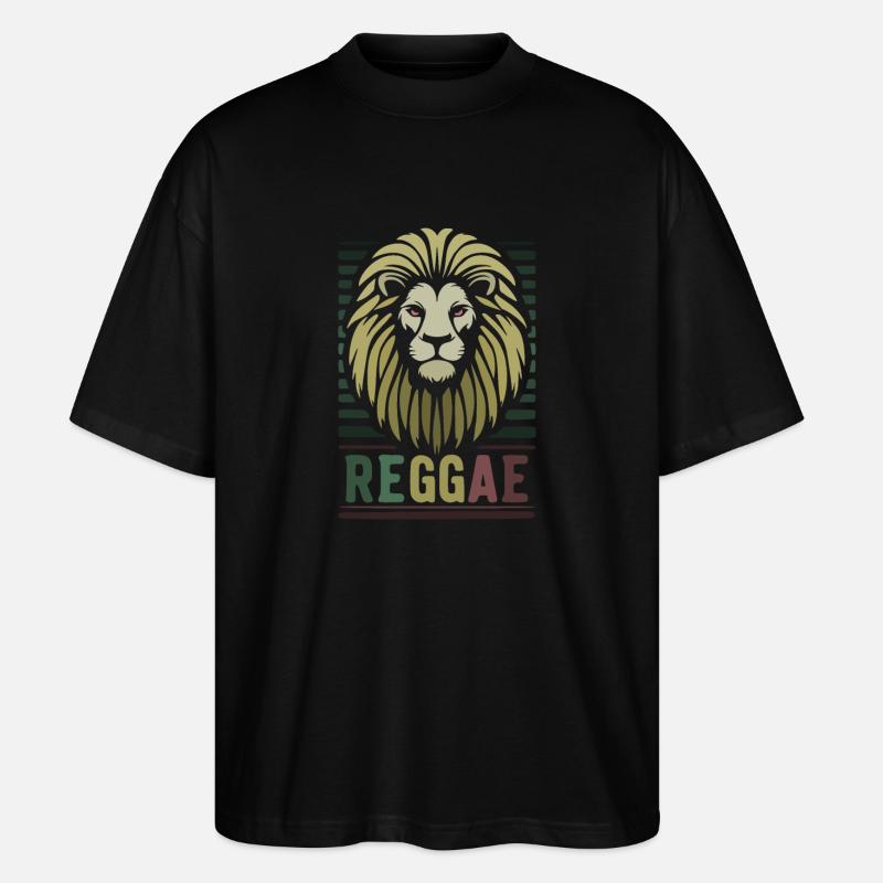 Reggae-Musik erobert den Löwen - Stanley/Stella Oversized Unisex Bio T-Shirt Blaster 2.0 - Schwarz