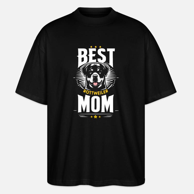 Beste Mama, Rottweilers beste Mama - Stanley/Stella Oversized Unisex Bio T-Shirt Blaster 2.0 - Schwarz