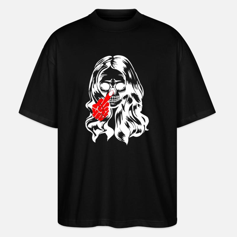 Crâne de dame gothique cool - T-shirt bio Blaster 2.0 coupe oversize Stanley/Stella Unisexe - noir