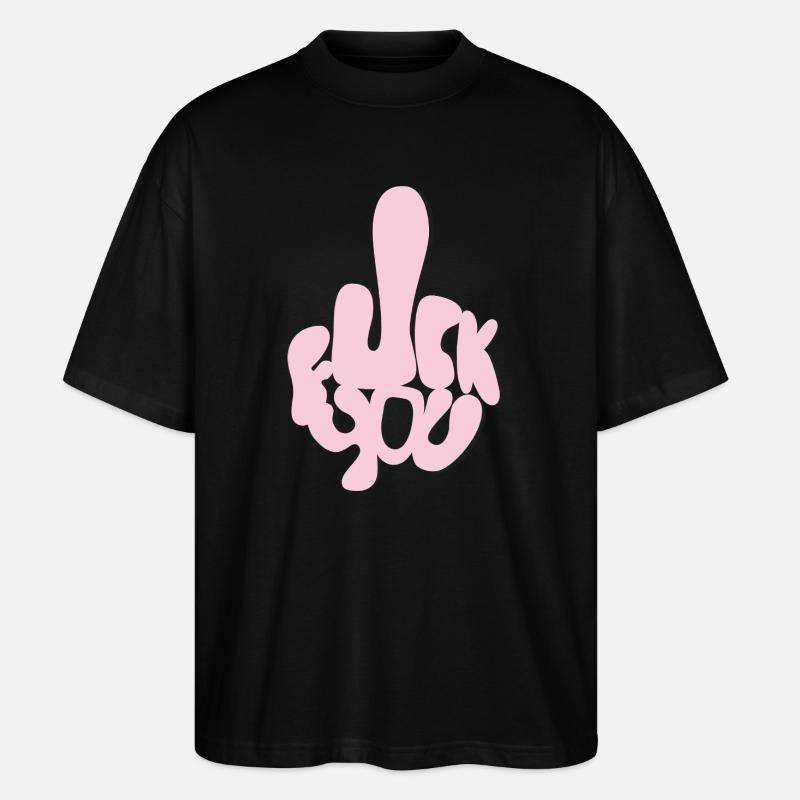 Fuck You in Bubble-Lettern - Stanley/Stella Oversized Unisex Bio T-Shirt Blaster 2.0 - Schwarz