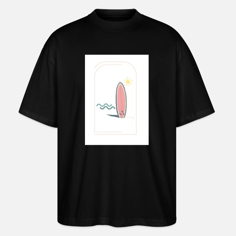Planche de surf Sunrise Design - T-shirt bio Blaster 2.0 coupe oversize Stanley/Stella Unisexe - noir