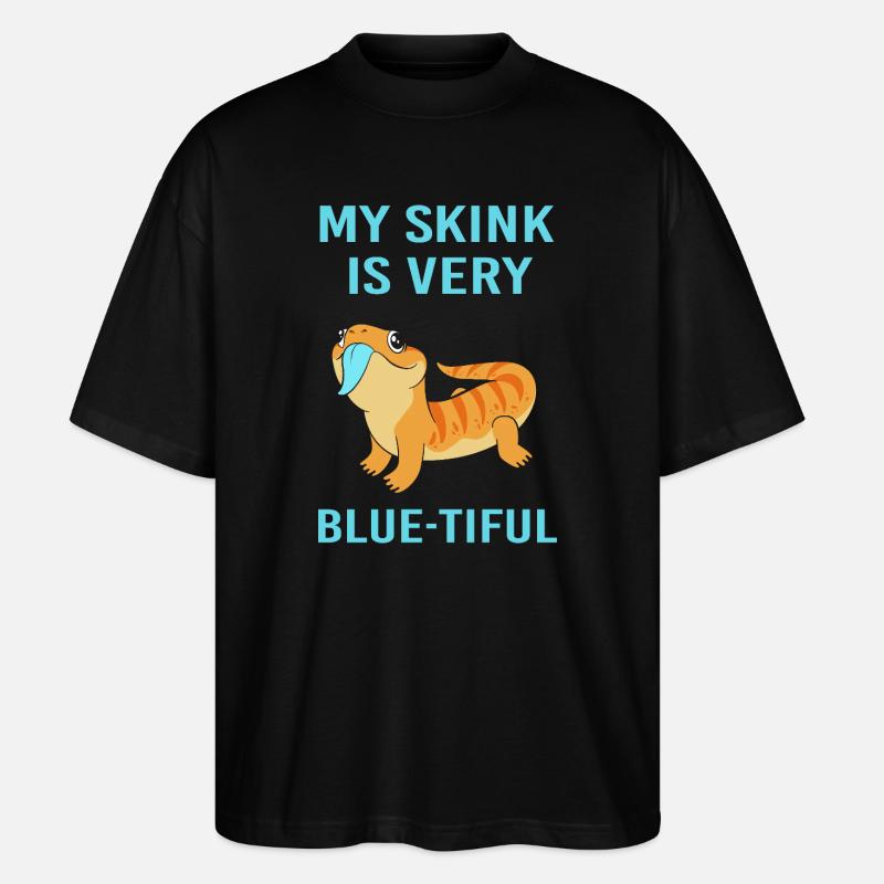 Eidechse Blau Zunge - Stanley/Stella Oversized Unisex Bio T-Shirt Blaster 2.0 - Schwarz