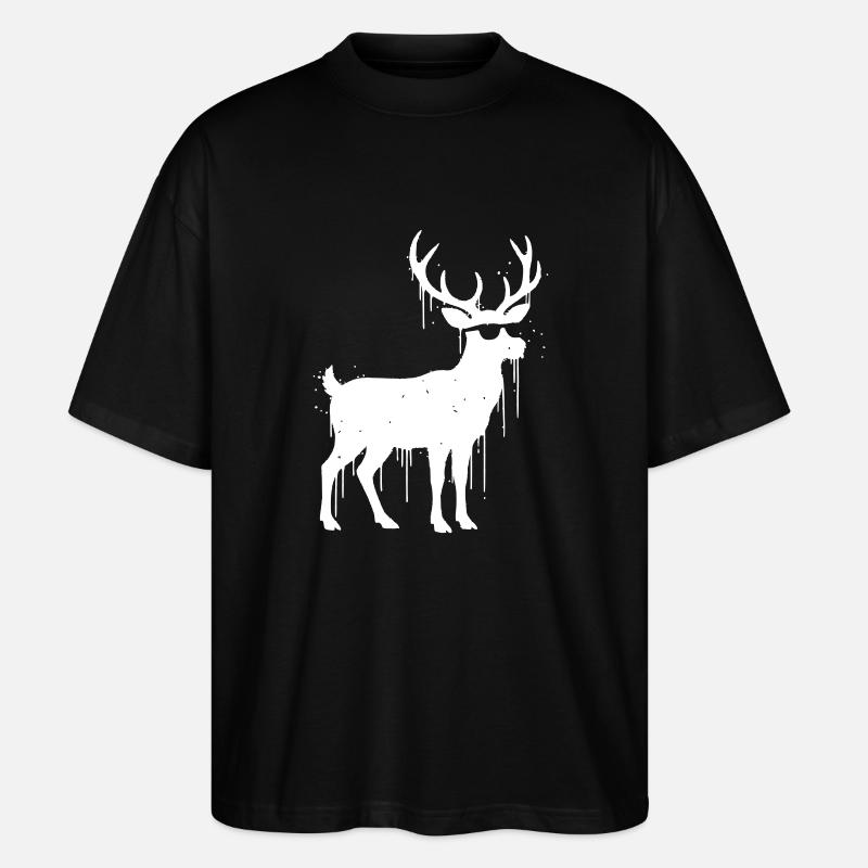 Rentier Graffiti Weihnachten Vektor - Stanley/Stella Oversized Unisex Bio T-Shirt Blaster 2.0 - Schwarz
