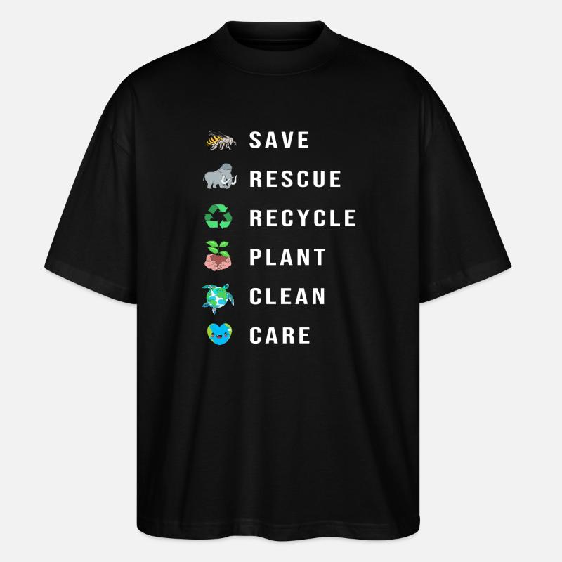 Climate change Environment Environmental protection - Stanley/Stella Oversized Unisex Organic T-shirt Blaster 2.0 - black