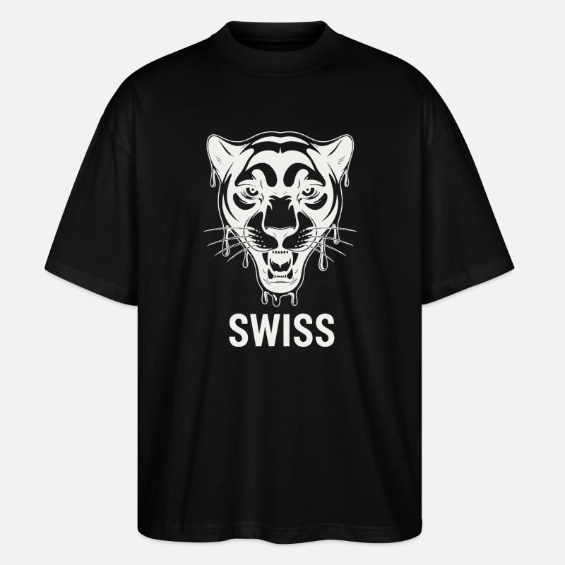 Tropfender Tigerkopf Schweizer Stil - Stanley/Stella Oversized Unisex Bio T-Shirt Blaster 2.0 - Schwarz