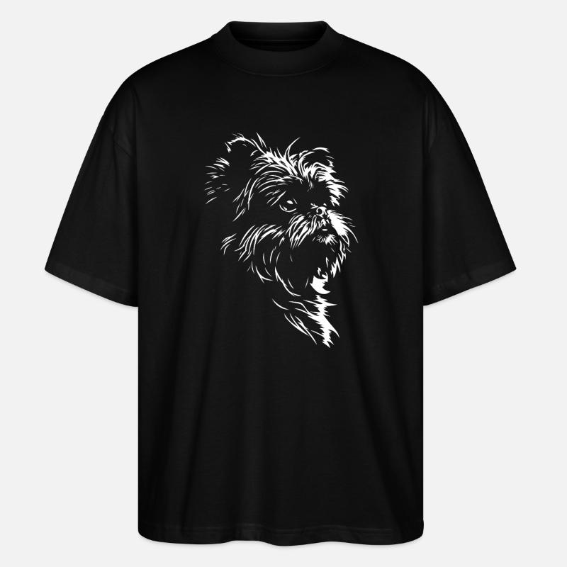Affenpinscher Silhouette de chien Wilsigns - T-shirt bio Blaster 2.0 coupe oversize Stanley/Stella Unisexe - noir
