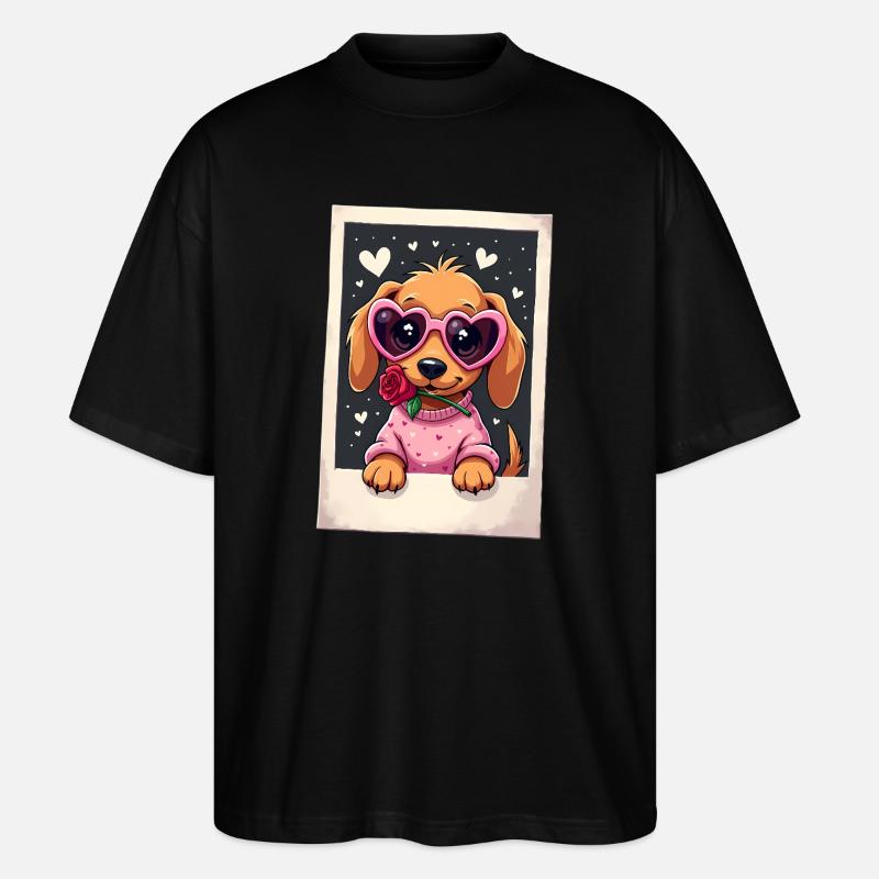 Dackel Dachshund Tekel - Stanley/Stella Oversized Unisex Bio T-Shirt Blaster 2.0 - Schwarz