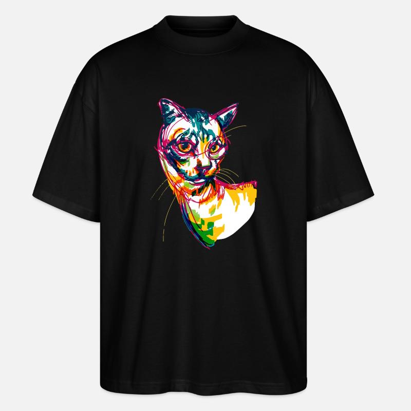 Neon Cat - T-shirt bio Blaster 2.0 coupe oversize Stanley/Stella Unisexe - noir