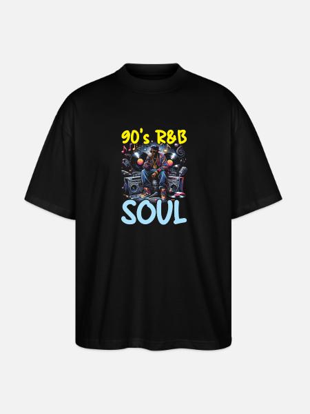 90s Music Lover, 90s, - Stanley/Stella Oversized Unisex Organic T-shirt Blaster 2.0 - black