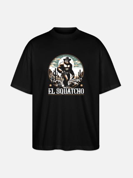 Western Bigfoot Lover Sasquatch Yeti - Stanley/Stella Oversized Unisex Organic T-shirt Blaster 2.0 - black