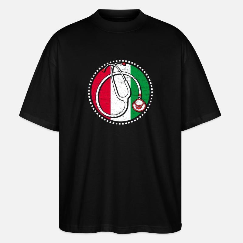 Infirmière italienne, infirmière diplômée - T-shirt bio Blaster 2.0 coupe oversize Stanley/Stella Unisexe - noir