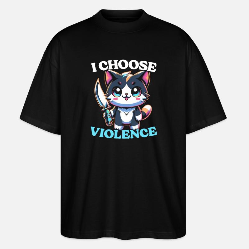 Lustige Katze Kitten - Stanley/Stella Oversized Unisex Bio T-Shirt Blaster 2.0 - Schwarz