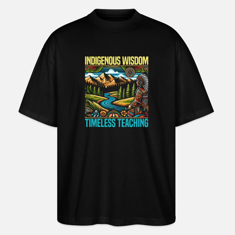Native American Cherokee-Apache tribe - Stanley/Stella Oversized Unisex Organic T-shirt Blaster 2.0 - black