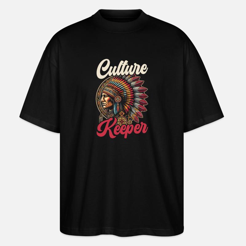 Tribu indienne Cherokee Apache - T-shirt bio Blaster 2.0 coupe oversize Stanley/Stella Unisexe - noir