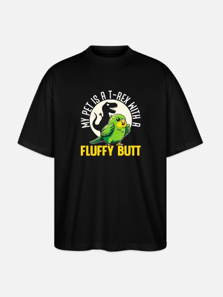 Parakeet Lover Budgie Bird - Stanley/Stella Oversized Unisex Organic T-shirt Blaster 2.0 - black