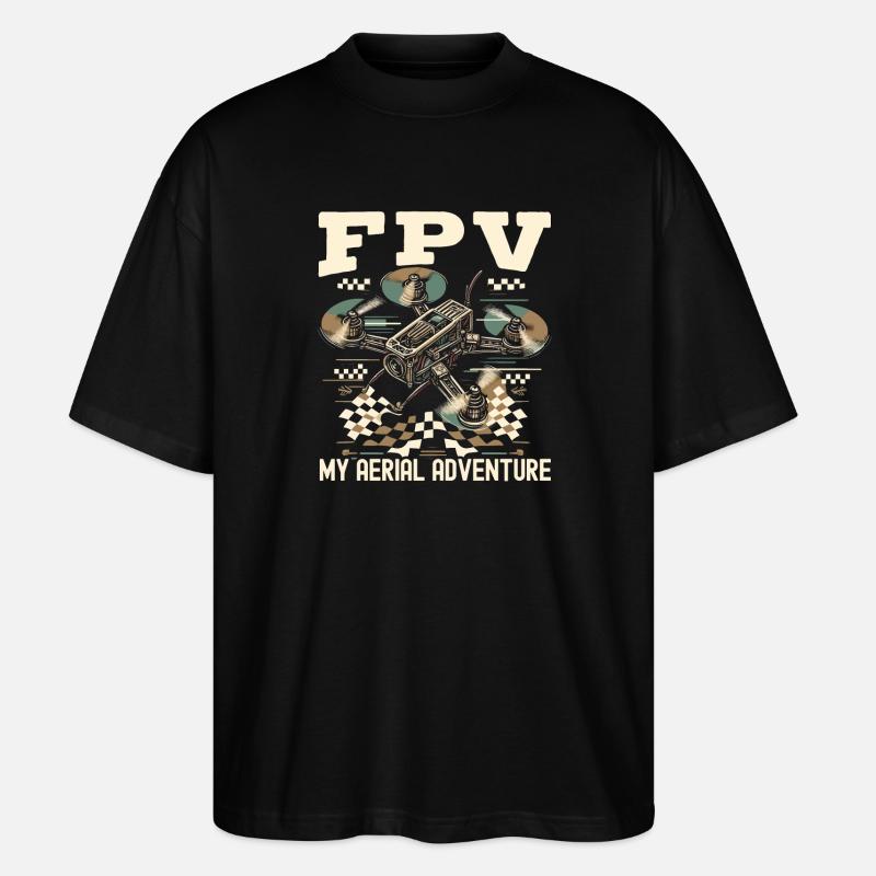 Pilote de drone FPV - T-shirt bio Blaster 2.0 coupe oversize Stanley/Stella Unisexe - noir