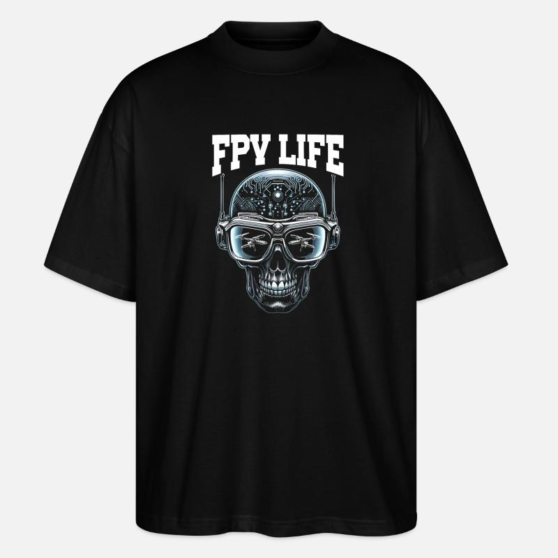 Pilote de drone FPV, télécommande - T-shirt bio Blaster 2.0 coupe oversize Stanley/Stella Unisexe - noir