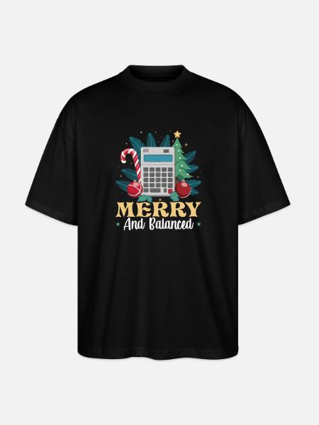 Lustiger Buchhalter Weihnachtsmann Controller - Stanley/Stella Oversized Unisex Bio T-Shirt Blaster 2.0 - Schwarz