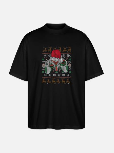 Weihnachten Gamer Videospiel Weihnachtsmann - Stanley/Stella Oversized Unisex Bio T-Shirt Blaster 2.0 - Schwarz