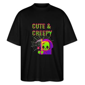 Drôle et mignon Halloween Design / Tshirt - T-shirt bio Blaster 2.0 coupe oversize Stanley/Stella Unisexe - noir - Devant - Alina (178cm) & Michal (187cm)