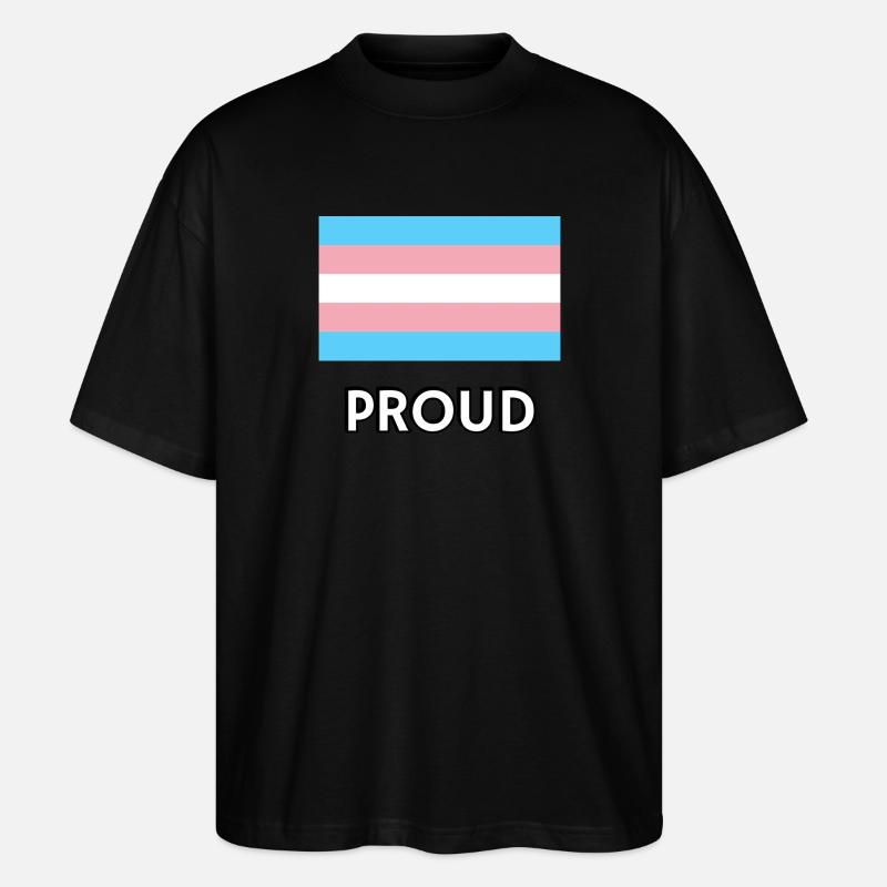 PROUD Trans-Flagge - Stanley/Stella Oversized Unisex Bio T-Shirt Blaster 2.0 - Schwarz