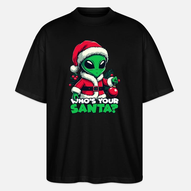 Père Noël Alien - T-shirt bio Blaster 2.0 coupe oversize Stanley/Stella Unisexe - noir