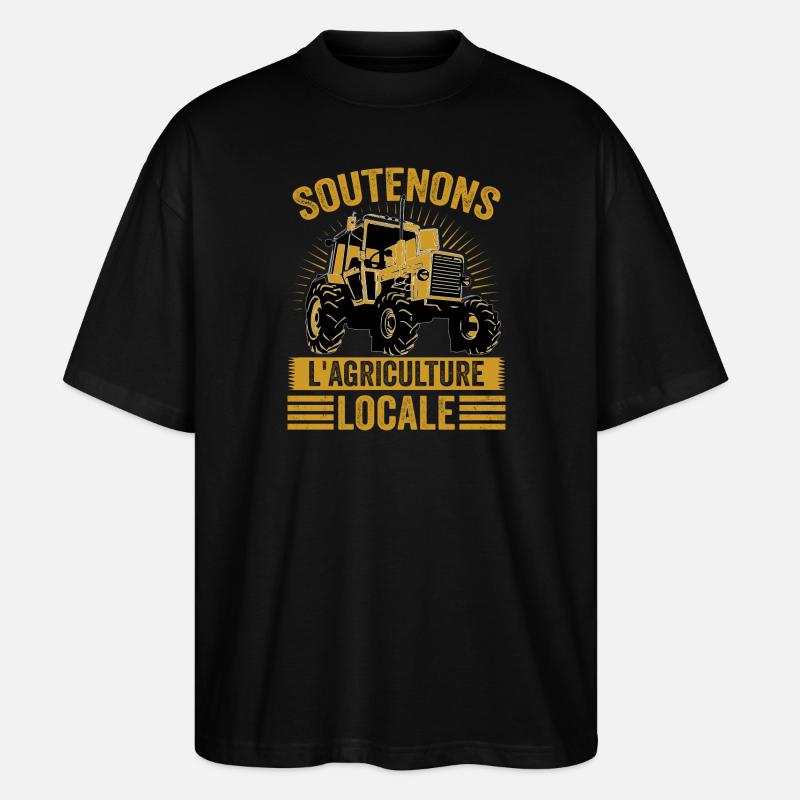 Let's support local agriculture - Stanley/Stella Oversized Unisex Organic T-shirt Blaster 2.0 - black