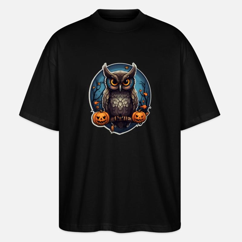 Eule Halloween - Stanley/Stella Oversized Unisex Bio T-Shirt Blaster 2.0 - Schwarz