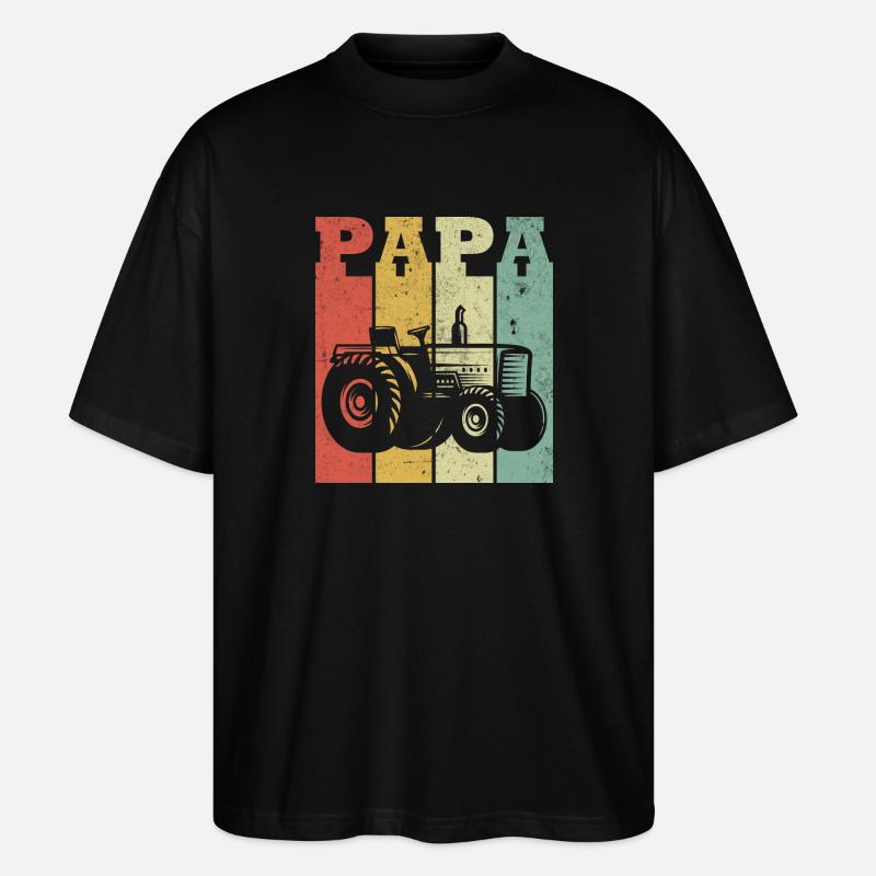 Dad tractor farmer - Stanley/Stella Oversized Unisex Organic T-shirt Blaster 2.0 - black